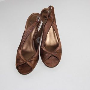 Formal Bronze Slingback with Gemstone Buckle